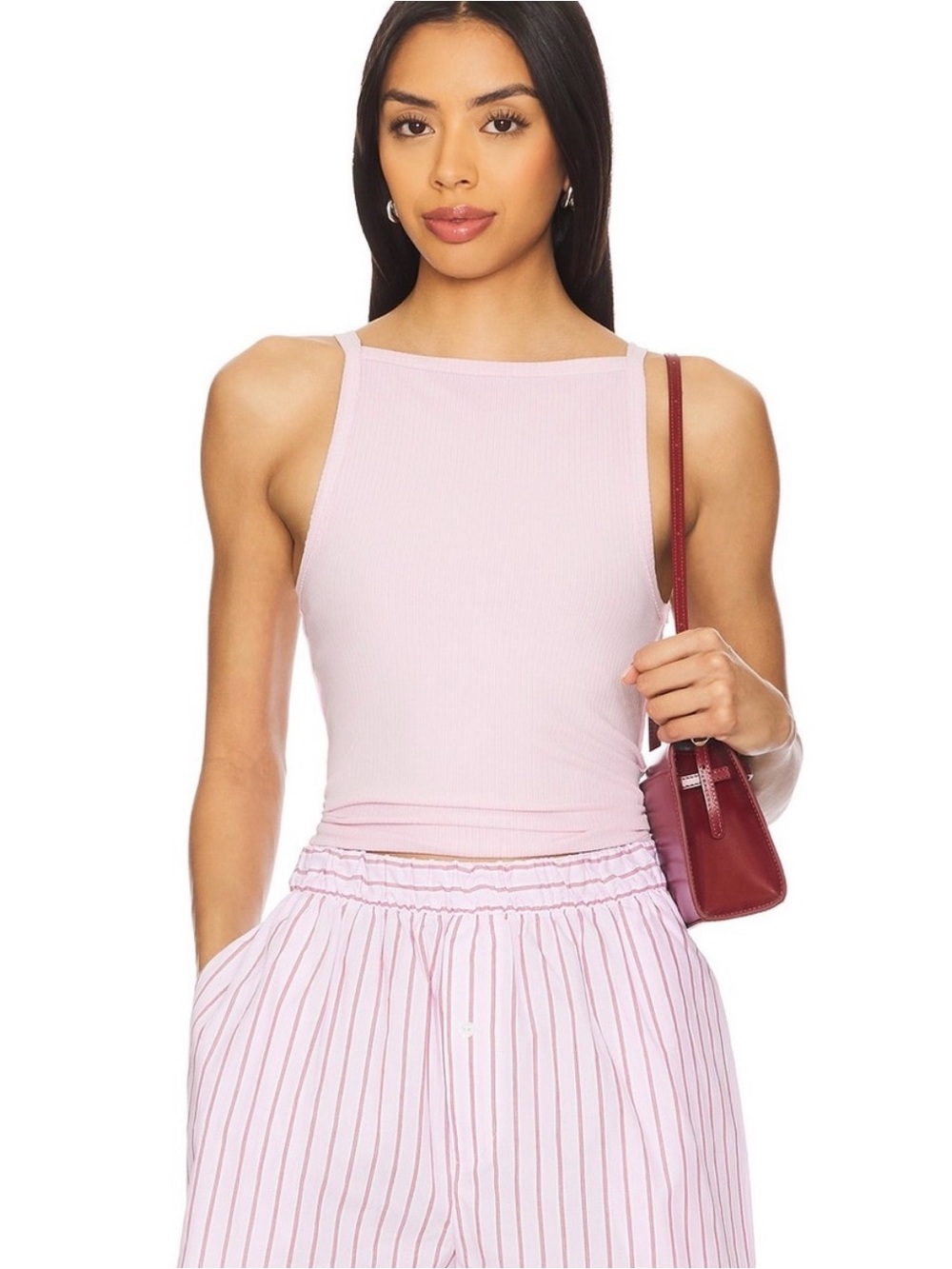 Free people small NWOT We The Free Mia Tank in Pink A Boo $38
